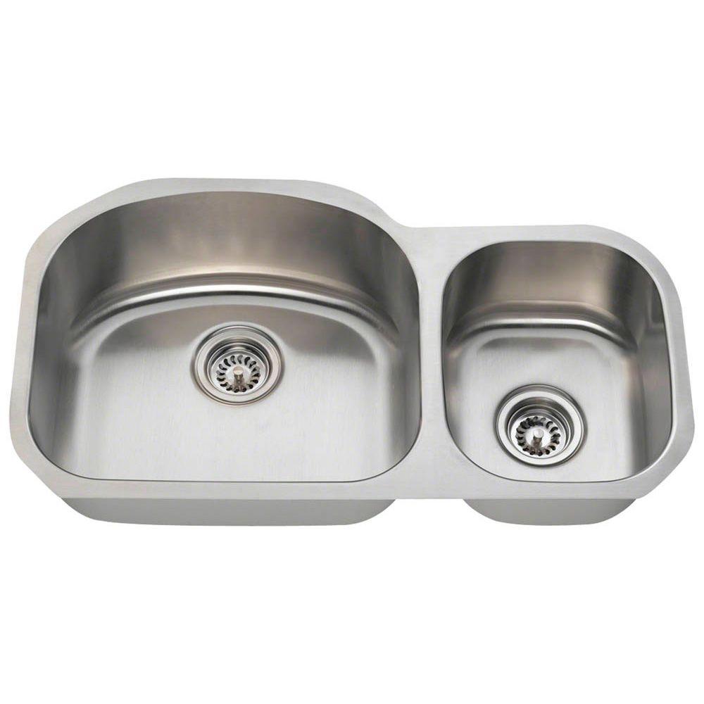 Polaris Sinks Undermount Stainless Steel 32 In Double Bowl Polaris Sinks Undermount Stainless
