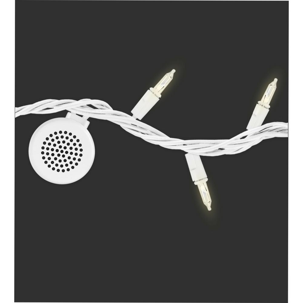 Bright Tunes String Lights The Home 80 Light White Incandescent Strand With 4 Bluetooth Speakers