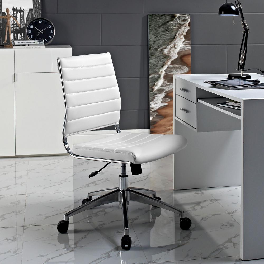 MODWAY Jive Armless Mid Back Office Chair in WhiteEEI1525WHI The
