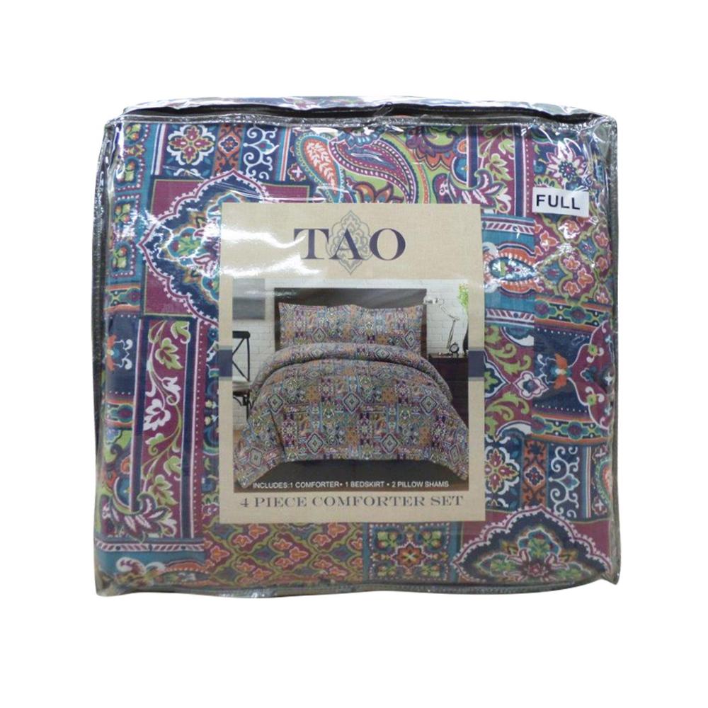 Tao 4 Piece Multicolored Queen Comforter Set 22347 The Home Depot