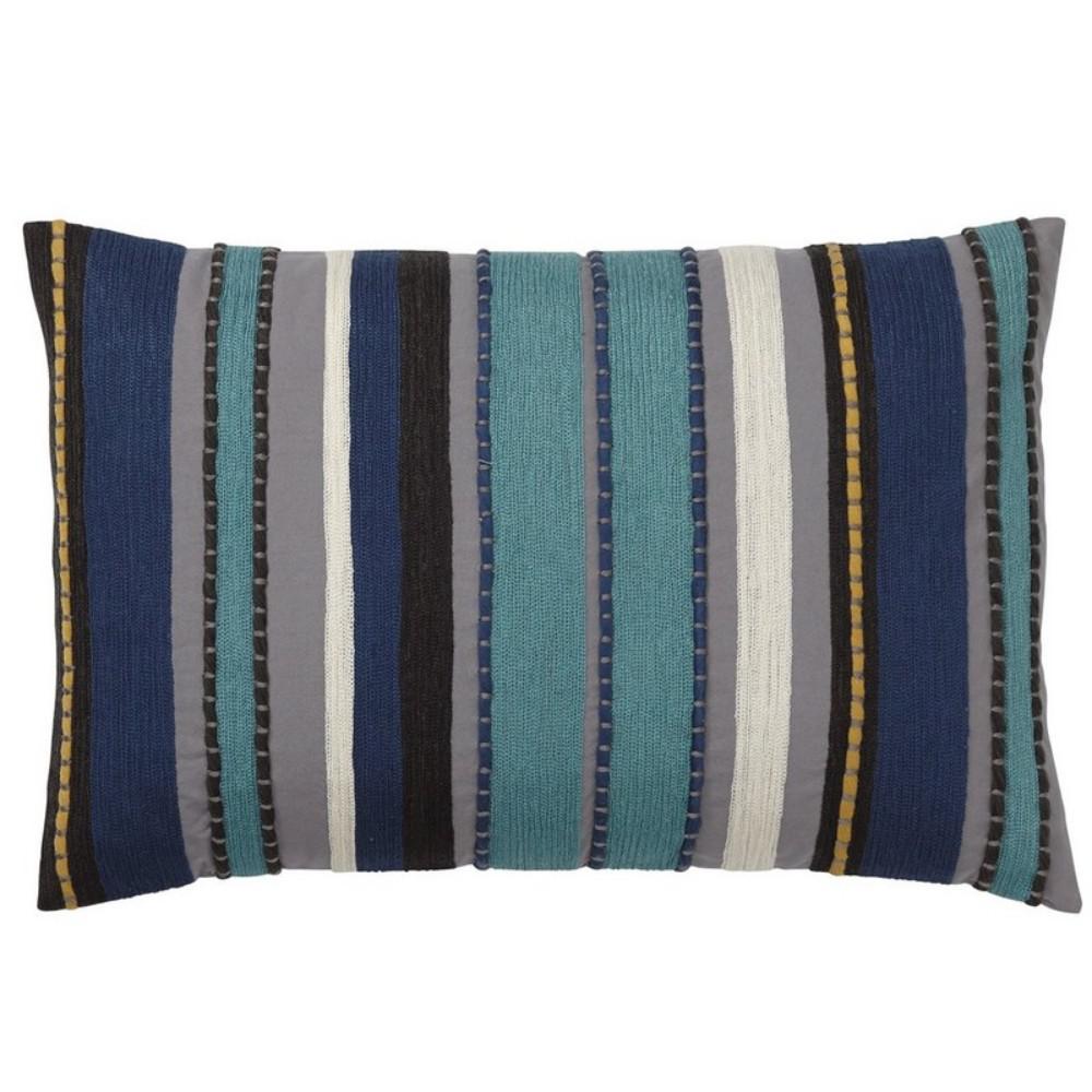 The Company Store Embroidered Blue Stripe 16 In X 24 In
