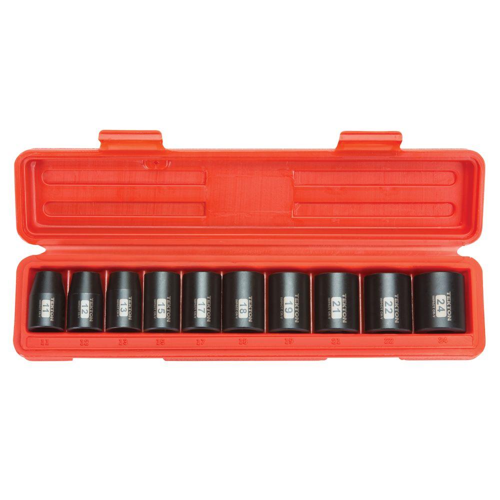 TEKTON 3/8 in. and 1/2 in. Drive 3/8 - 1-1/4 in., 8-32 mm 6-Point ...