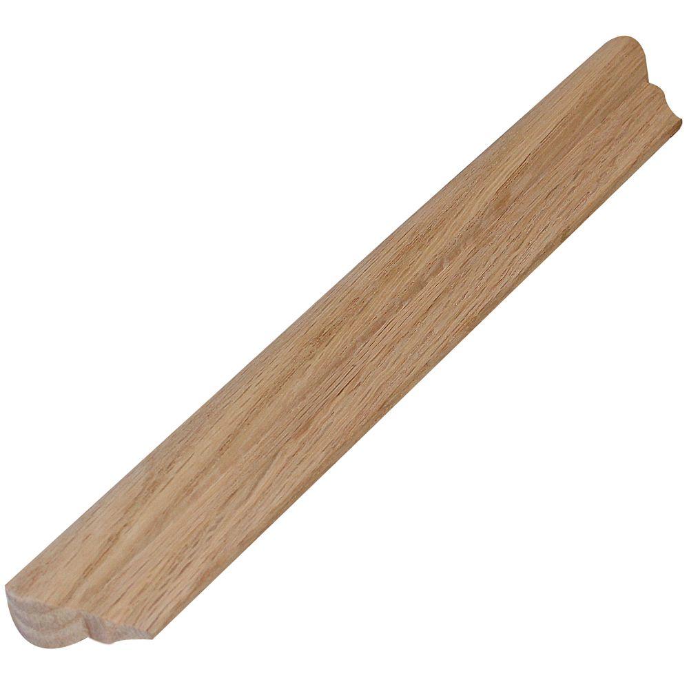 Alexandria Moulding 125/8 in. x 17/8 in. Oak Bullnose Stair Tread Cap