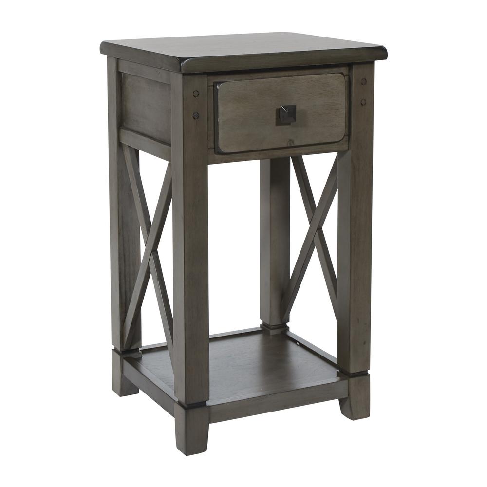 OSP Home Furnishings Hillsboro Grey Wash Side TableHSB08WGR The