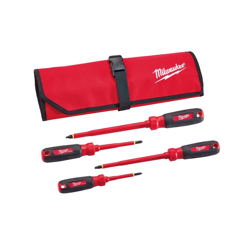 Milwaukee 1000Volt Insulated Screwdriver Set and Pouch (4Piece)4822