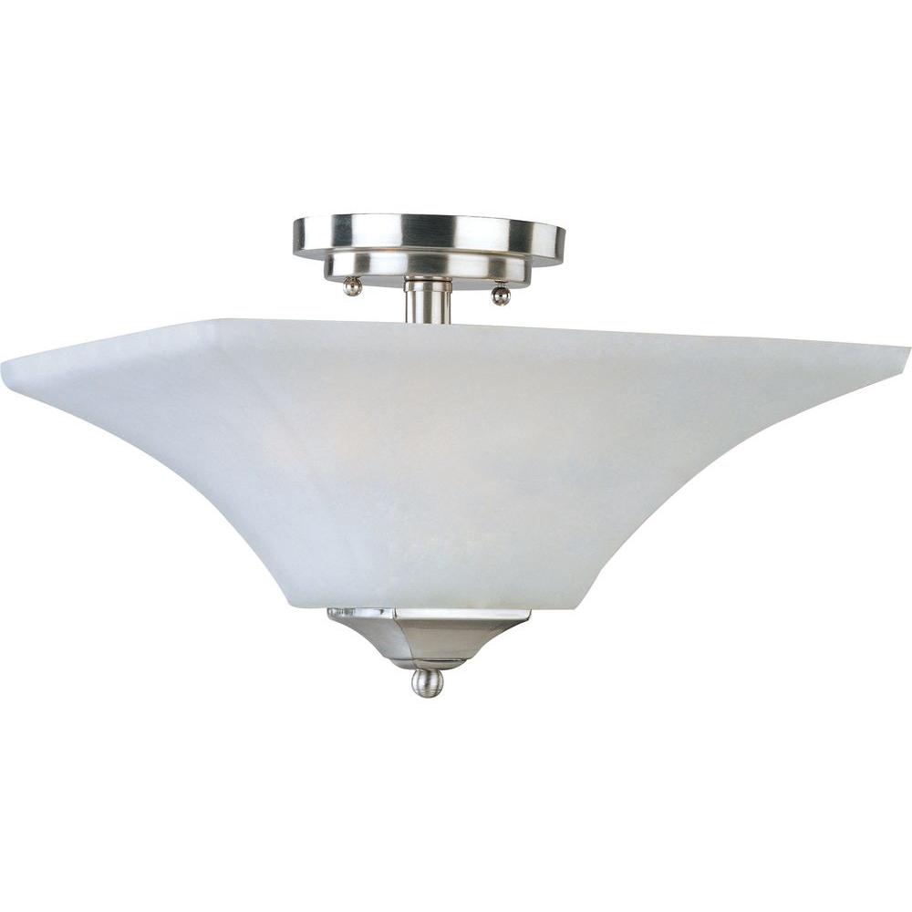 Maxim Lighting Aurora 2 Light Satin Nickel Semi Flush Mount Light Satin Nickel Semi Flush Mount