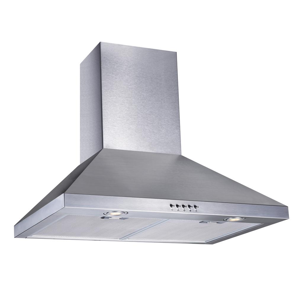 Vissani 30 in. W Convertible Wall Mount Range Hood with 2 Charcoal