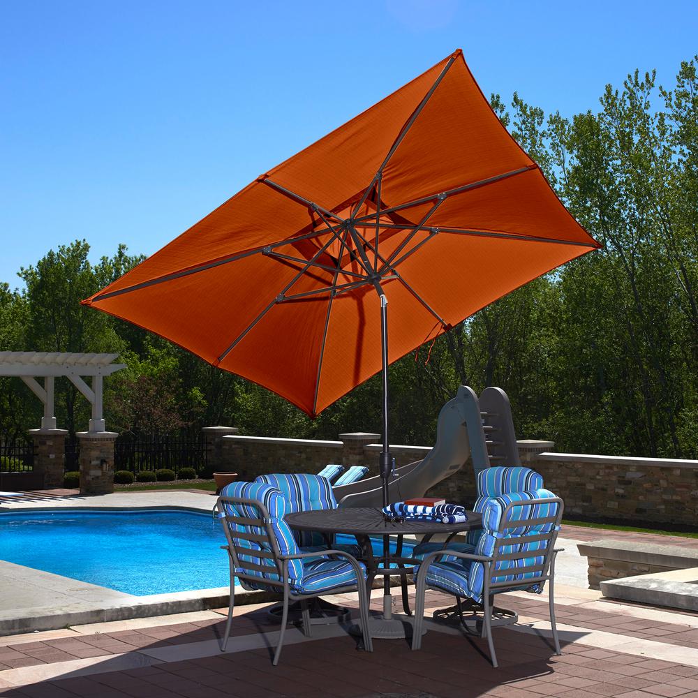 Island Umbrella Caspian 8 Ft X 10 Ft Rectangular Market Push Button Tilt Patio Umbrella In Terra Cotta Sunbrella Acrylic Nu5448ts The Home Depot