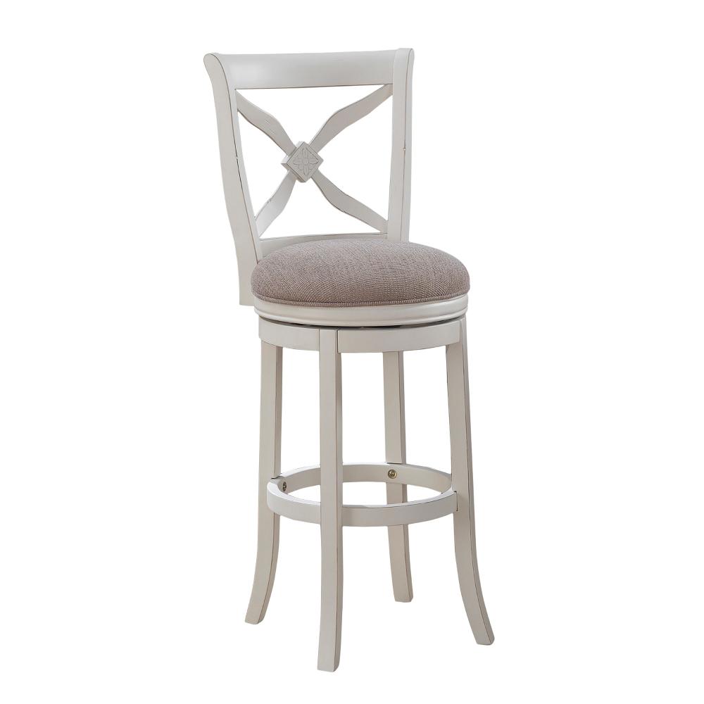 American Woodcrafters Accera 30 In Antique White Swivel Bar Stool B2 205 30f The Home Depot