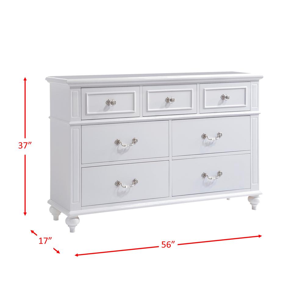 Picket House Furnishings Annie 7 Drawer White Dresser An700dr