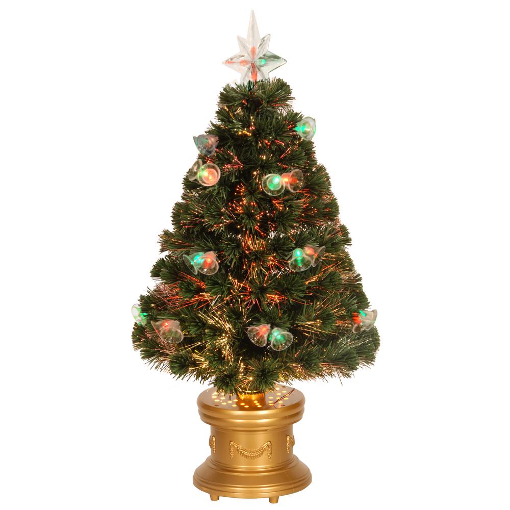 National Tree Company 3 Ft Fiber Optic Double Bell Artificial Christmas Tree Szfx7 165l 36 The Home Depot