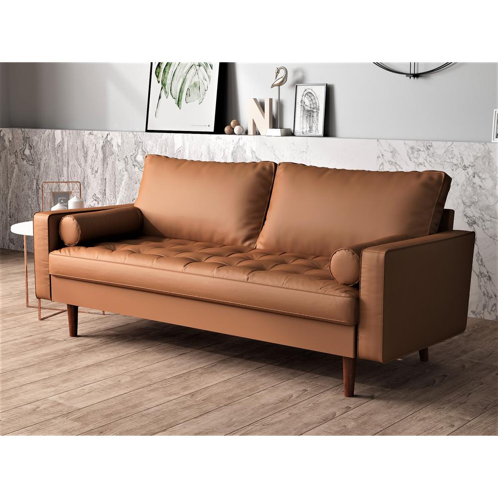 Lincoln Brown Tufted Seat Sofa S5453 S The Home Depot Lincoln Brown Tufted Seat Sofa S5453 S