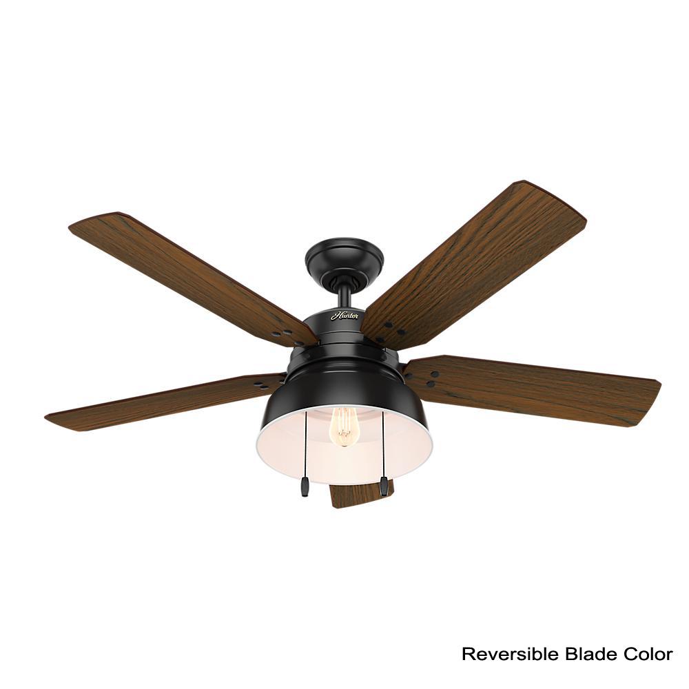 Hunter Mill Valley 52 In Led Indoor Outdoor Matte Black Ceiling Mill Valley 52 In Led Indoor Outdoor
