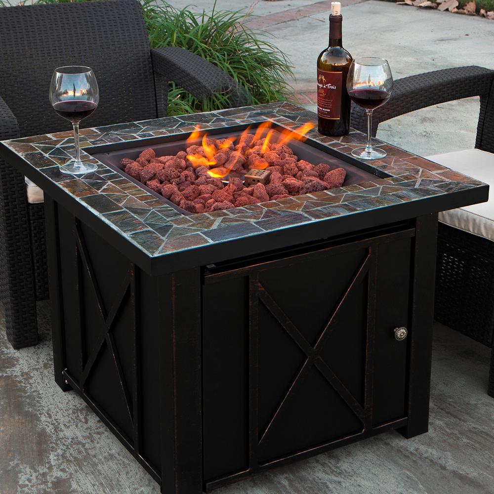 Xtremepowerus 29 In X 28 In Square Aluminum Propane Fire Pit