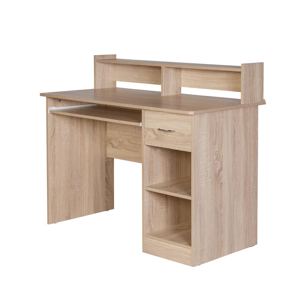 Onespace Essential Light Oak Computer Desk With Pull Out Keyboard Onespace Essential Light Oak Computer