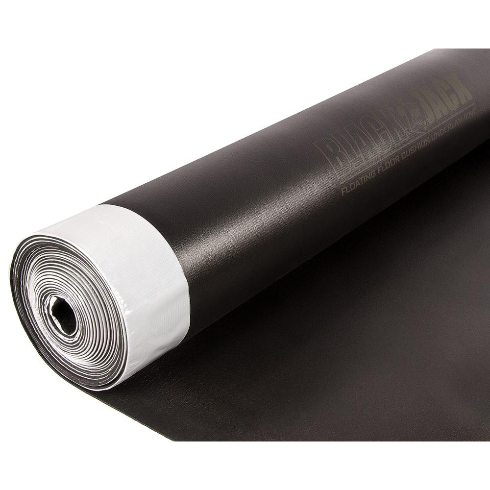 Roberts Black Jack 100 sq. ft. 28 ft. x 43 in. x 2.5 mm Premium 2-in-1 Underlayment for Laminate ...