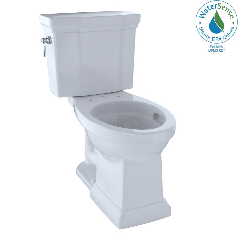 TOTO Promenade II Piece GPF Single Flush Elongated Toilet With CeFiONtect In Cotton White