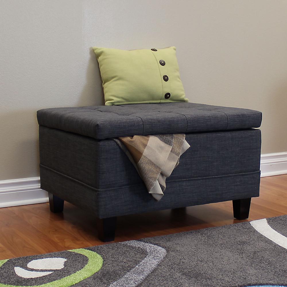 DonnieAnn Raymond Dark Gray Storage Ottoman 702347GY The Home Depot   Dark Gray Donnieann Ottomans 702347gy 64 1000 