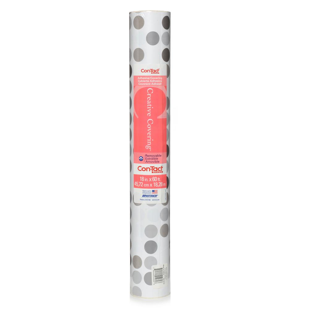 ConTact Creative Covering Polka Gray Adhesive Shelf and Drawer Liner