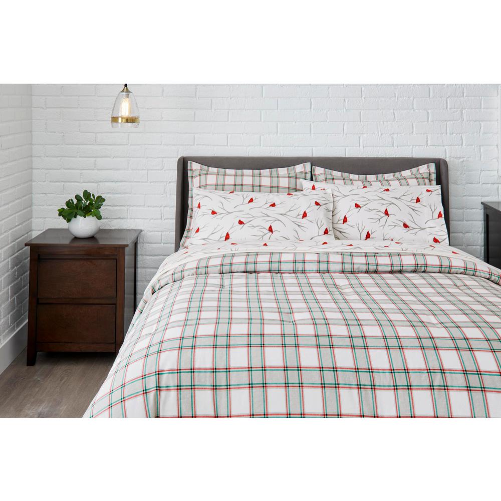 Stylewell 3 Piece King Flannel Comforter Set In Cardinal Red And