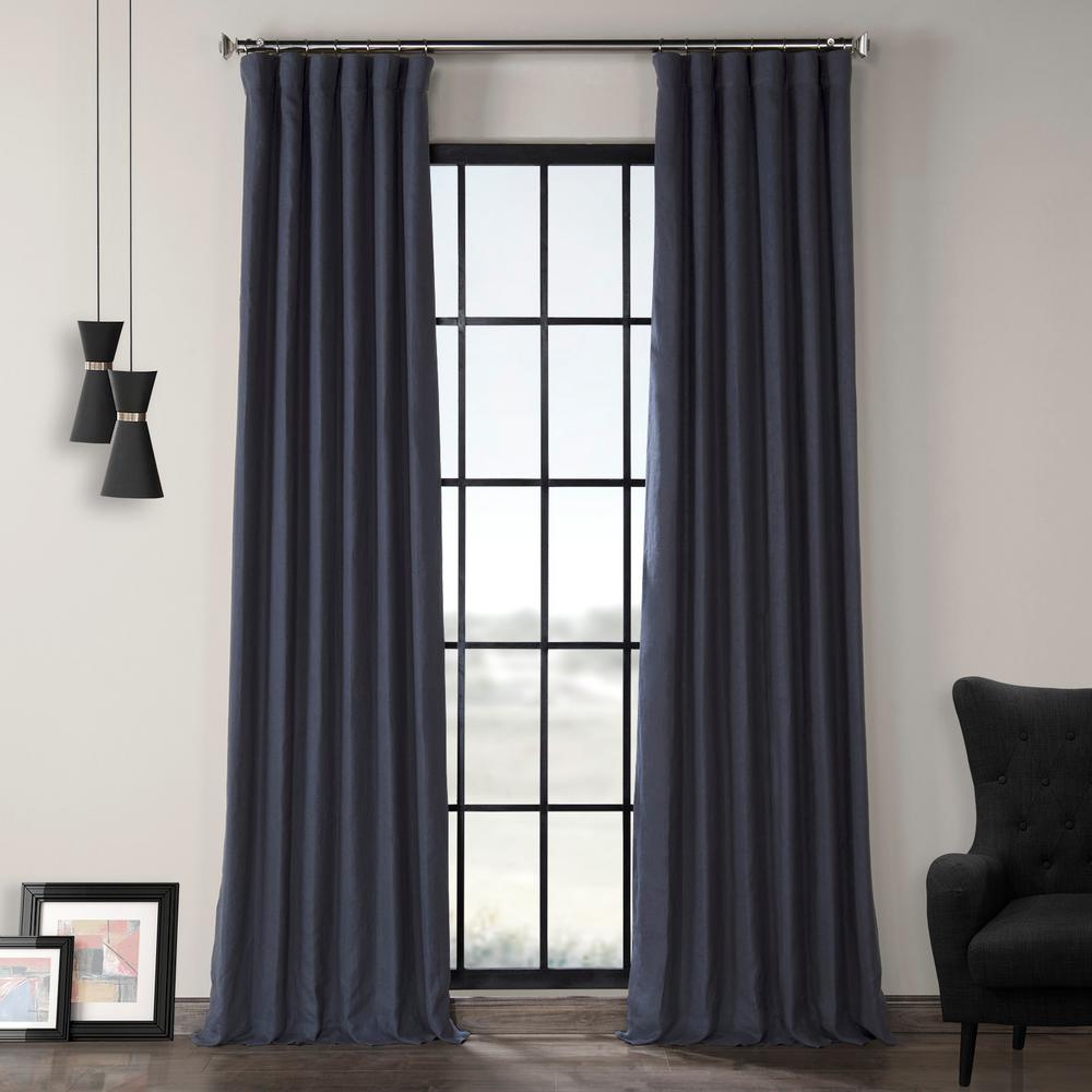 navy and white curtain fabric