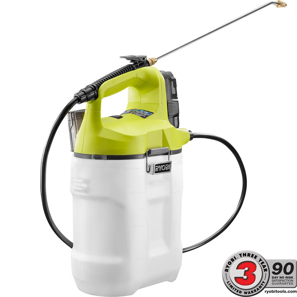 Ryobi ONE+ 18-Volt Lithium-Ion Cordless 2 Gal. Chemical Sprayer with 2. ...