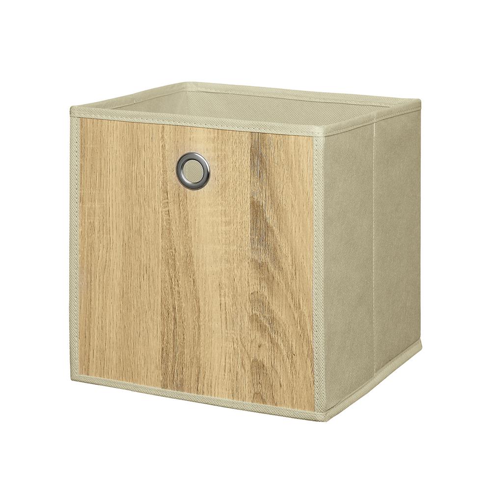 Neu Home Woodlike 10 In X 10 In Cream Fabric Storage Bin 2 Pack