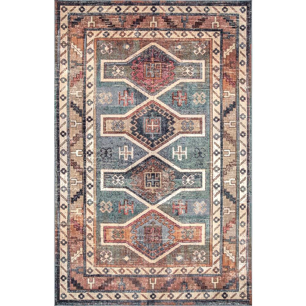 Nuloom Traditional Monica Tribal Blue 9 Ft X 12 Area Rug
