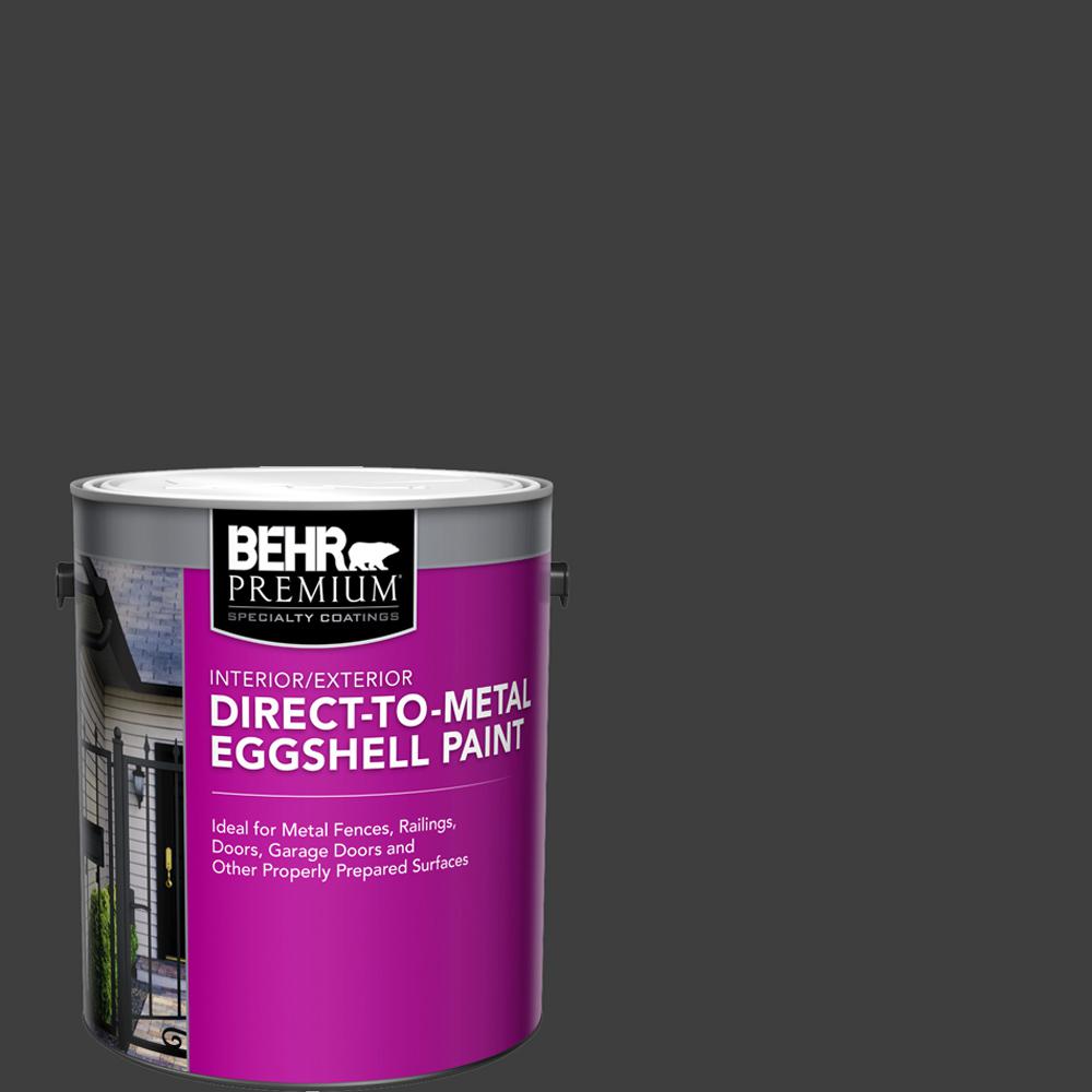 BEHR PREMIUM 1 gal. Black Eggshell Direct to Metal Interior/Exterior