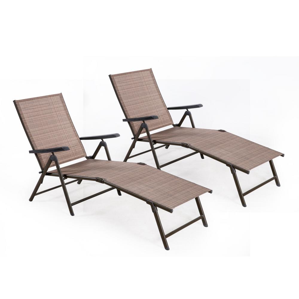 Crawford Burke Cusco Brown Reclining Metal Outdoor Chaise Lounge