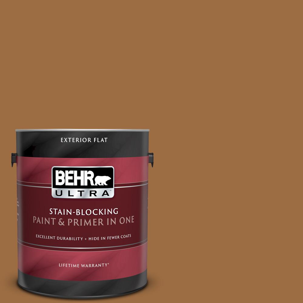 BEHR ULTRA 1 gal. S2506 Desert Clay Flat Exterior Paint and Primer in