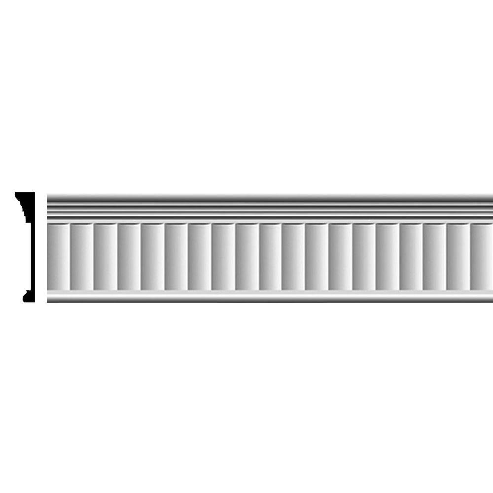 Ekena Millwork 1 in. x 7 in. x 96 in. Polyurethane Elsinor Fluted Crown