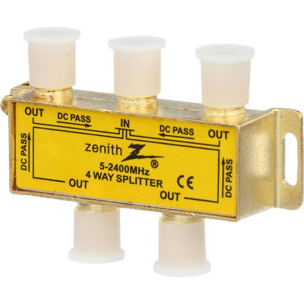 Zenith Premium 4Way 2.4 GHz Coaxial SplitterVS3001SP4W The Home Depot