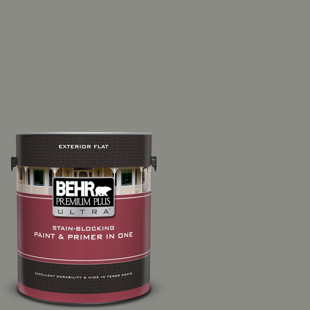 BEHR Premium Plus Ultra 1 gal. N3805 Naturalist Gray Flat Exterior