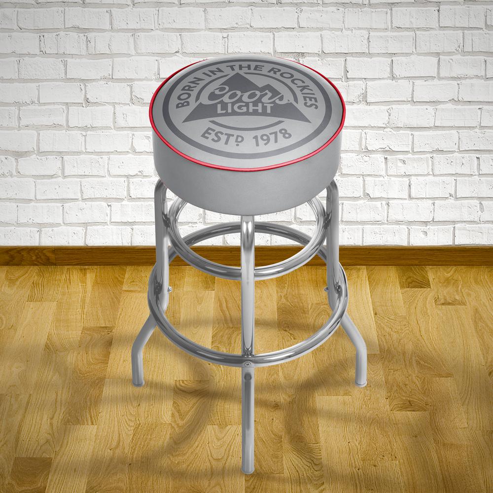 Trademark Coors Light 31 In Chrome Padded Swivel Bar Stool Cl1000 Chrome Padded Swivel Bar Stool