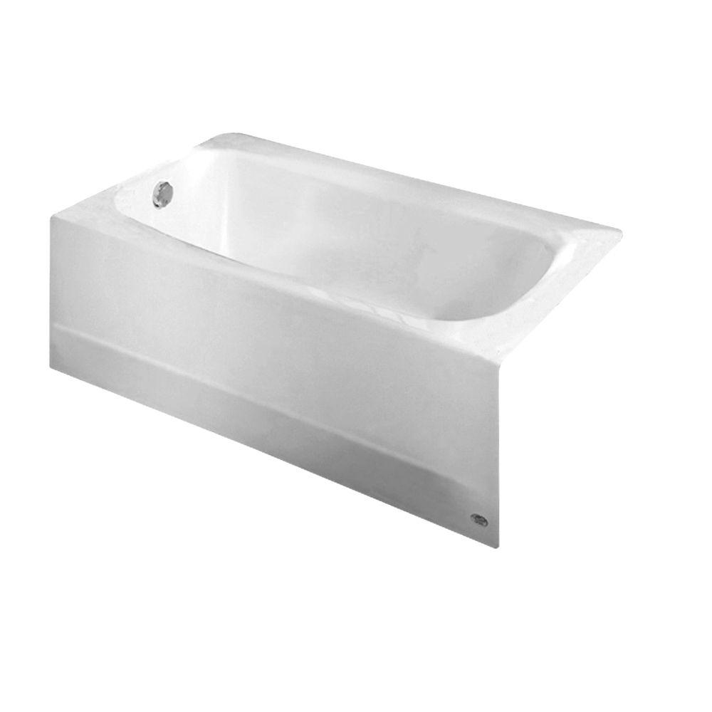 American Standard Cambridge 60 In Left Drain Rectangular Apron Front Bathtub In White