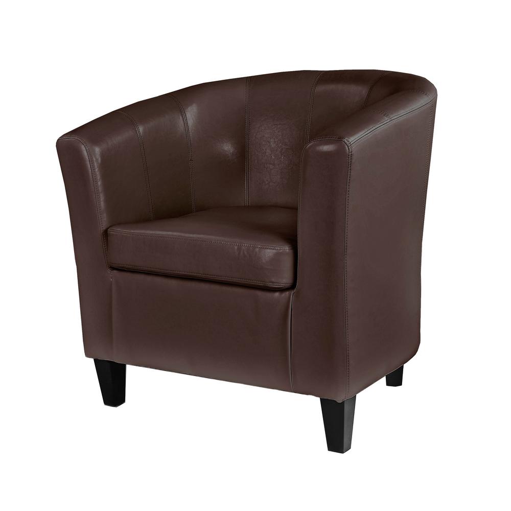 Corliving Antonio Brown Bonded Leather Tub Chair Lad 725 C The Antonio Brown Bonded Leather Tub Chair