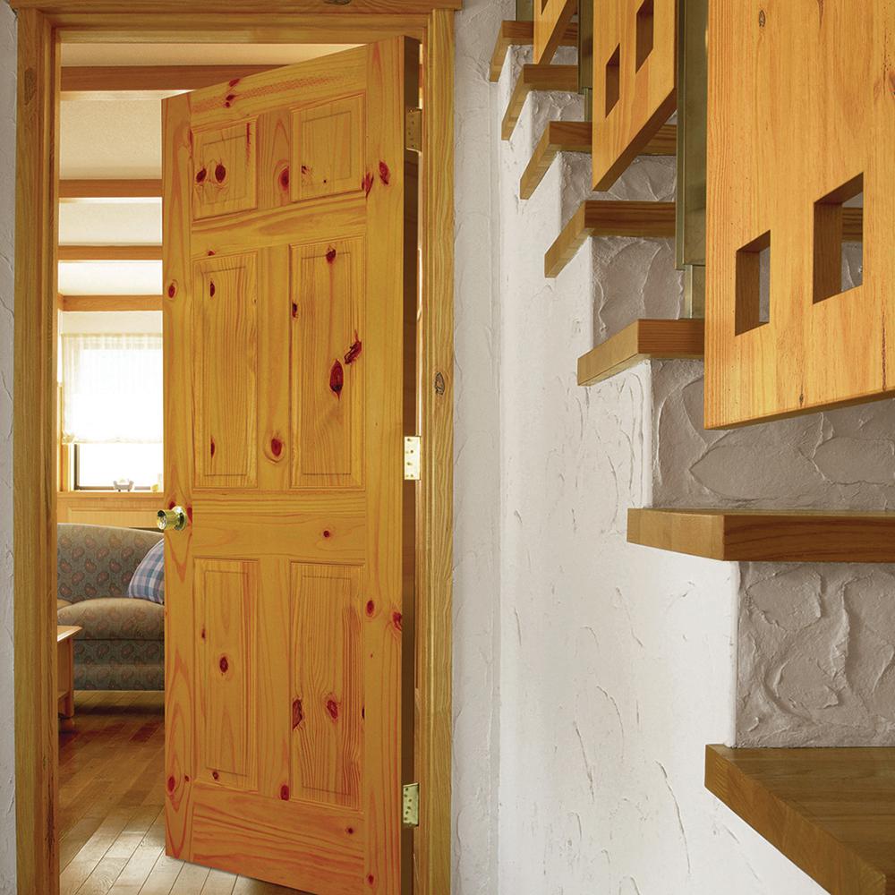 Builder S Choice 36 In X 80 In 6 Panel Solid Core Knotty Pine