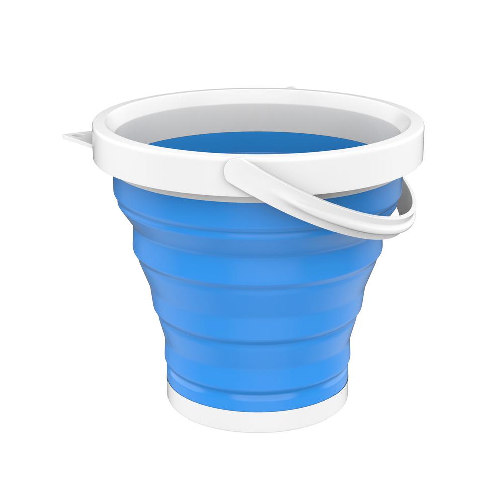 Wakeman Collapsible Multiuse Portable Camping Bucket in BlueHW4700020 The Home Depot