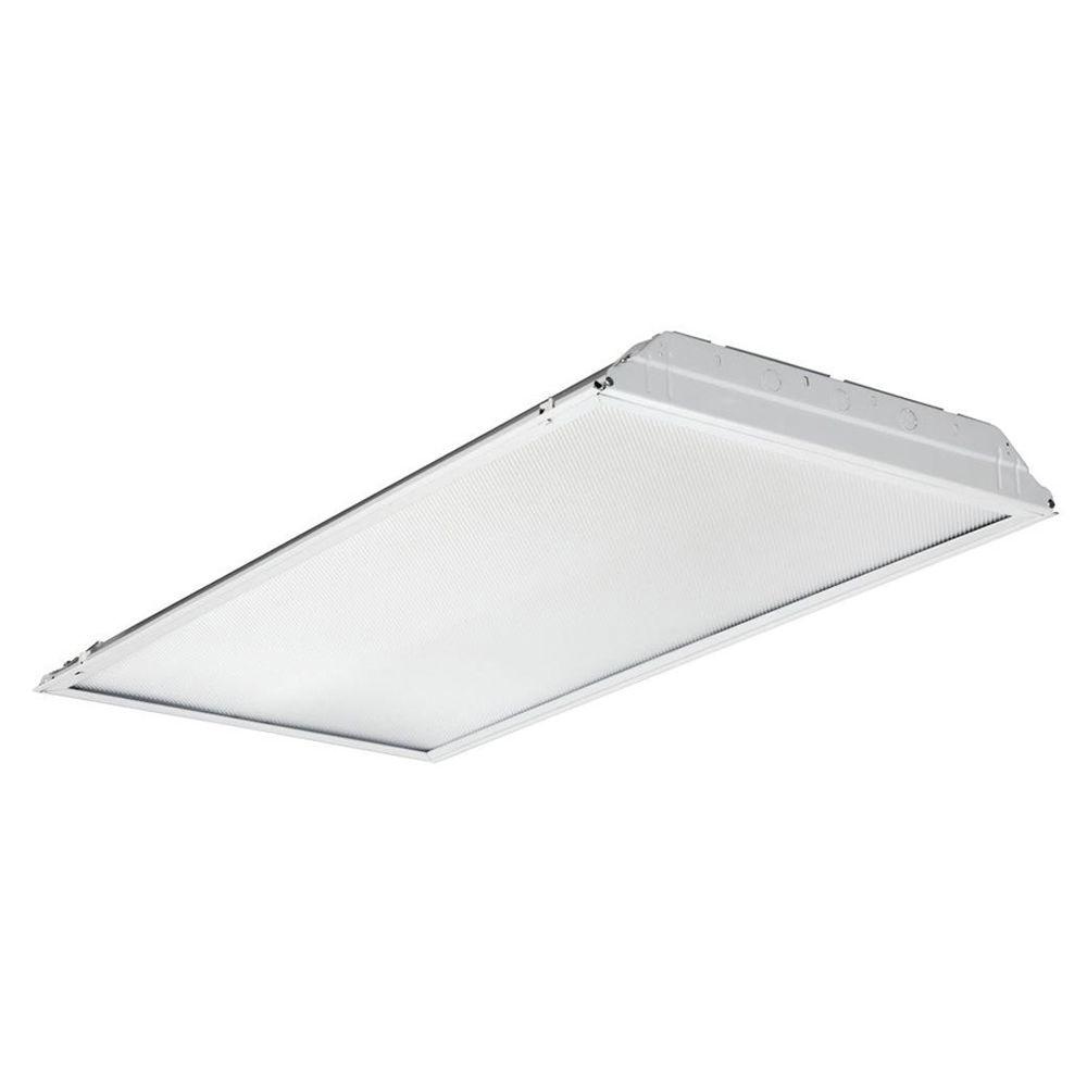 2 ft. x 4 ft. White Integrated LED Lay-In Troffer with Prismatic Lens