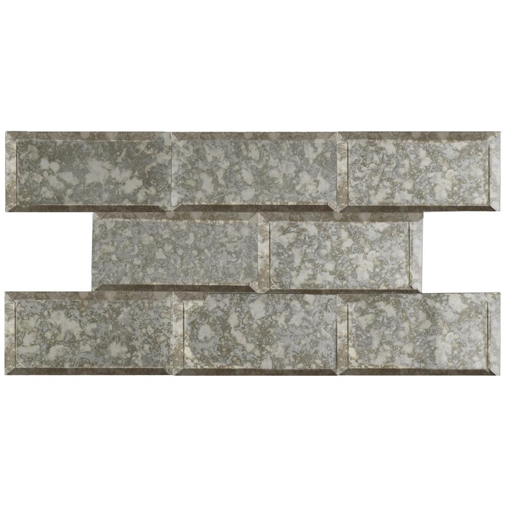 Re Beveled Antique Mirror 3 In X 6 Glass Wall Tile 1 Sq Ft Pack
