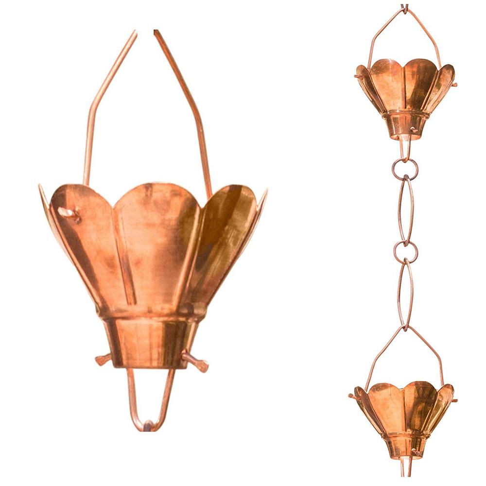 Monarch Rain Chains 81/2 ft. L Green Patina Powder Coat Aluminum