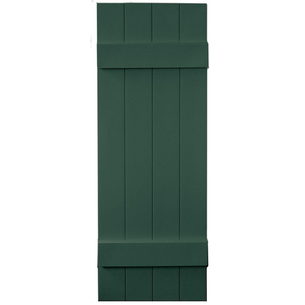 Builders Edge 14 in. x 43 in. BoardNBatten Shutters Pair, 4 Boards