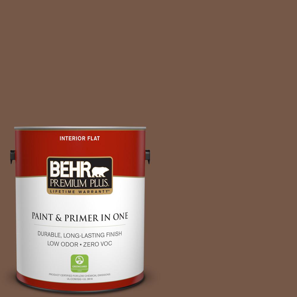 BEHR Premium Plus 1gal. N2507 Mission Brown Flat Interior Paint