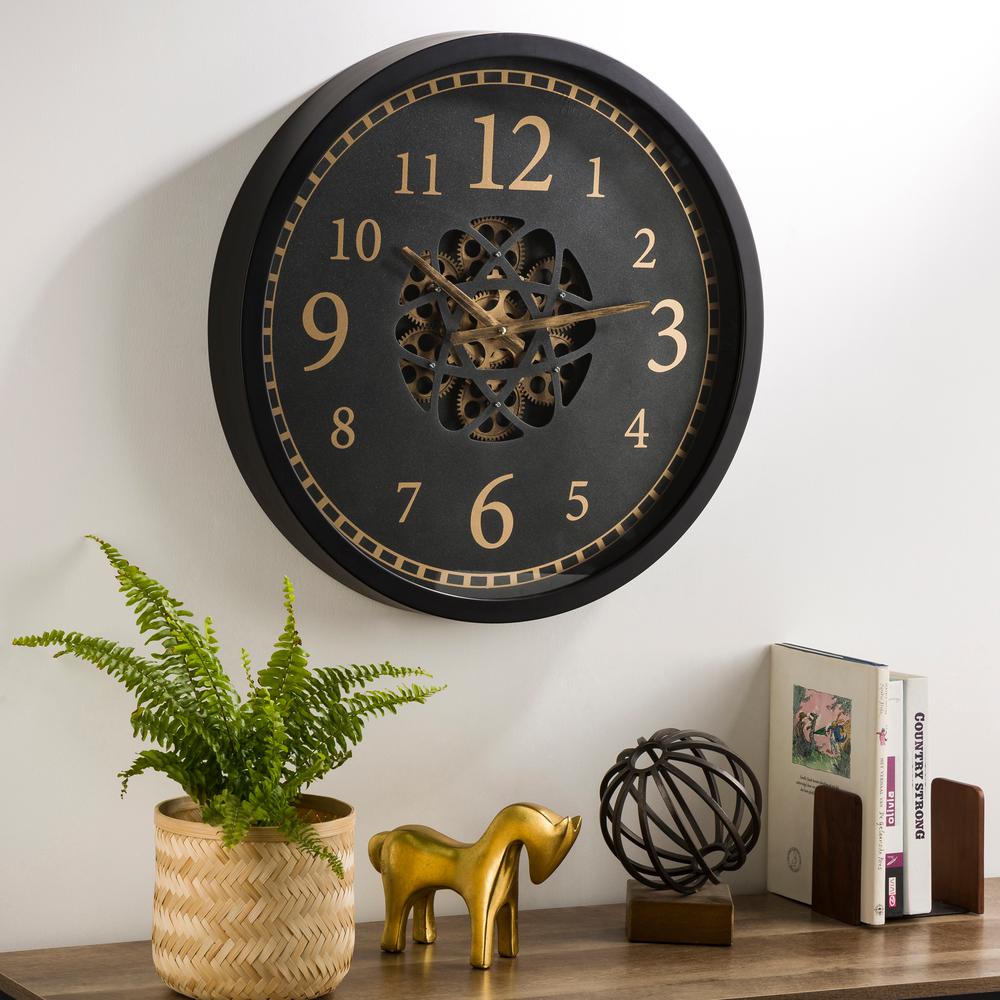 Large Moving Gear Wall Clock