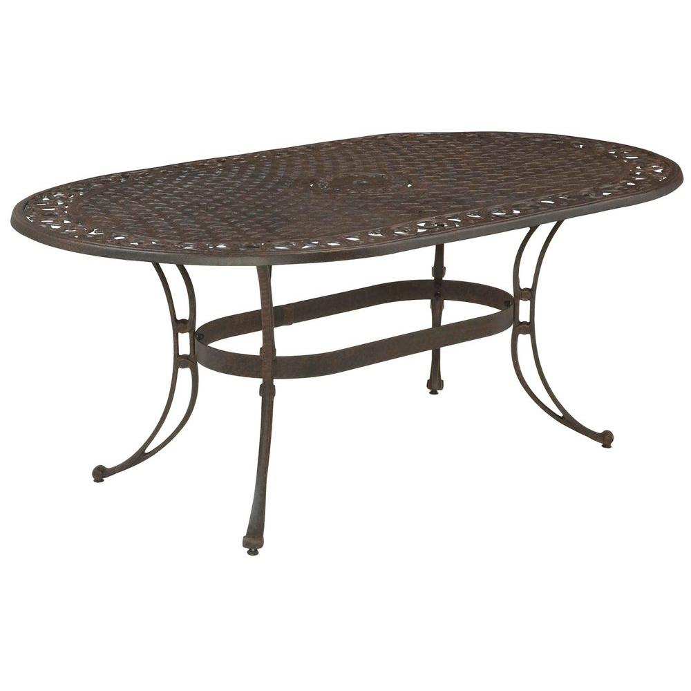 Oval Patio Tables Furniture The Home Depot Bronze Oval Patio Dining Table