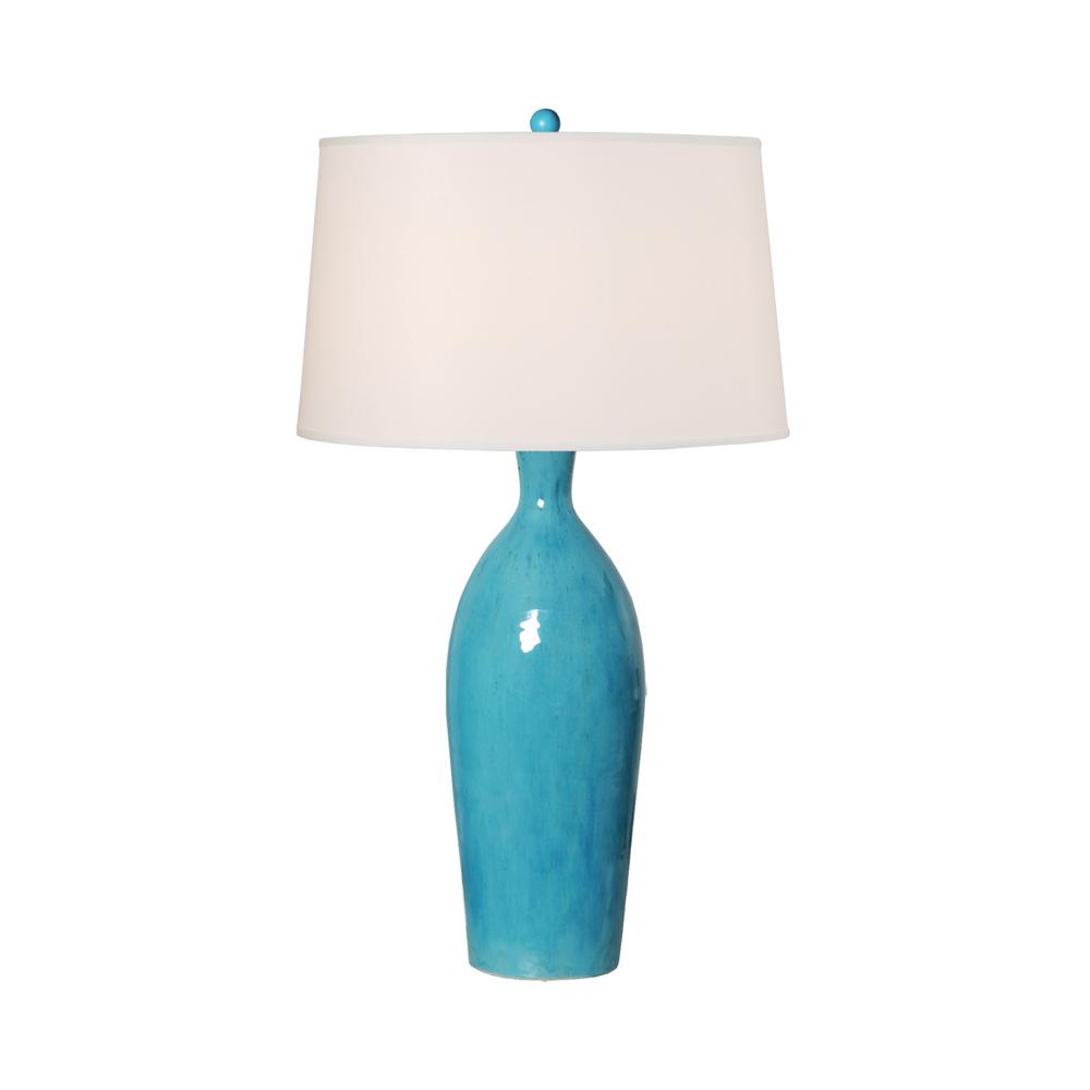 Emissary 36 In Turquoise Ceramic Jar Table Lamp