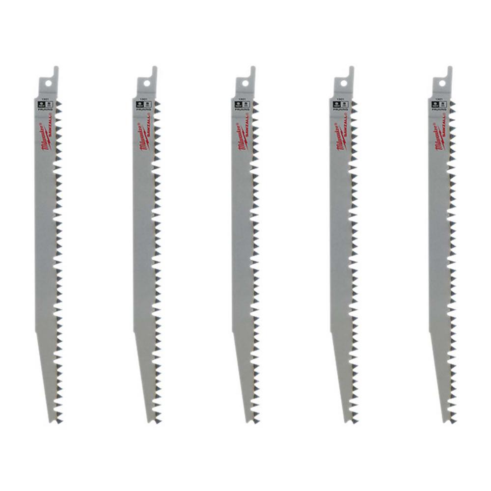 Milwaukee 9 in. 5 Teeth per in. Pruning SAWZALL Reciprocating Saw