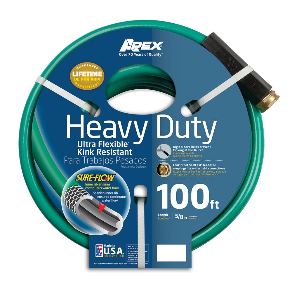 Apex 5/8 inch Dia x 100 ft. Heavy Duty Garden Hose by Apex