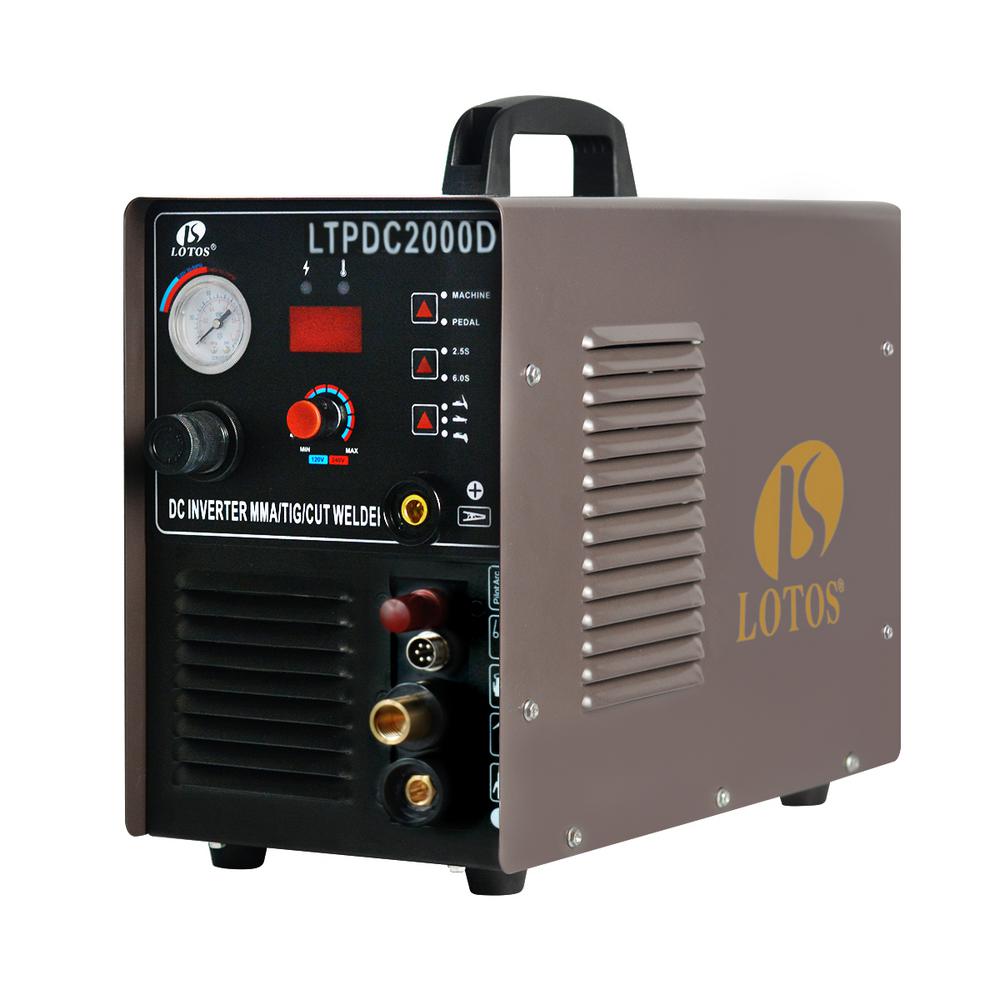 Lotos 50 Amp Non-Touch Pilot Arc Plasma Cutter, 200 Amp TIG/Stick